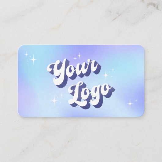 Trendy Retro Blue Hair Spa Lash Beauty Salon Logo Afsprakenkaartje (Voorkant)