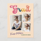 Trendy Retro  Boho Afstudeerder 3 Foto Collage Briefkaart (Voorkant)