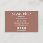 Trendy Retro Boho – Modern bruin en wit Visitekaartje (Achterkant)