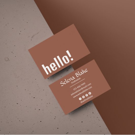 Trendy Retro Boho – Modern bruin en wit Visitekaartje