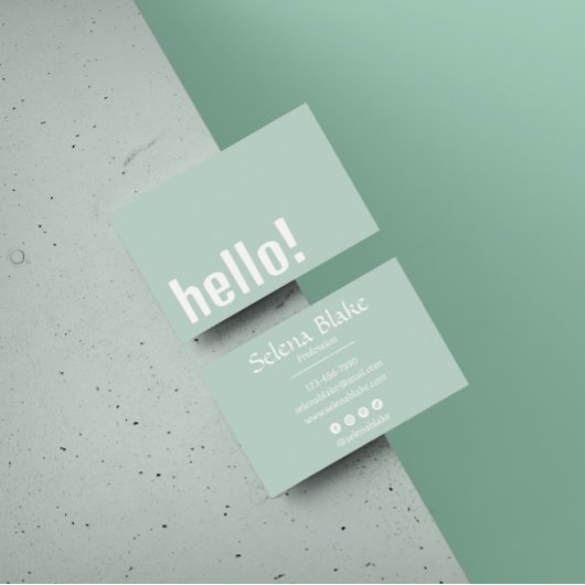 Trendy Retro Boho – Modern groen en wit Visitekaartje