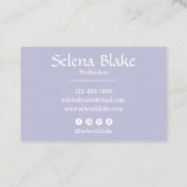 Trendy Retro Boho – Modern paarse en wit Visitekaartje (Achterkant)