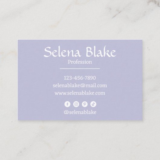 Trendy Retro Boho – Modern paarse en wit Visitekaartje (Achterkant)