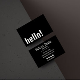 Trendy Retro Boho – Modern zwart-wit Visitekaartje