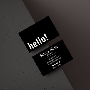 Trendy Retro Boho – Modern zwart-wit Visitekaartje