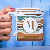 Trendy retro boho stijl kleurrijk geometrisch patr koffiemok