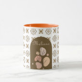 Trendy retro boho stijl kleurrijk geometrisch patr mok (Midden)