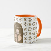 Trendy retro boho stijl kleurrijk geometrisch patr mok (Voorkant rechts)