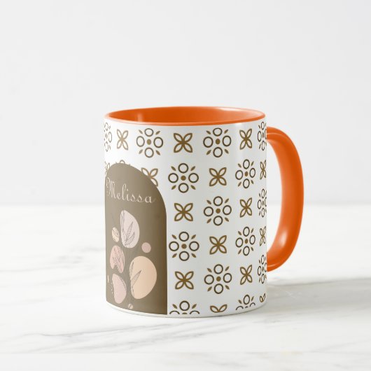 Trendy retro boho stijl kleurrijk geometrisch patr mok (Voorkant rechts)