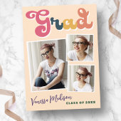 Trendy Retro Boho Typografie 3 Foto Afstudeerder Aankondiging