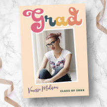 Trendy Retro  Boho Typografie Foto Afstudeerder