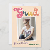 Trendy Retro  Boho Typografie Foto Afstudeerder Aankondiging (Voorkant)
