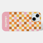 Trendy Retro Checkerboard Monogram Case-Mate iPhone Case (Achterkant (horizontaal))