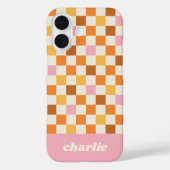 Trendy Retro Checkerboard Monogram Case-Mate iPhone Case (Achterkant)