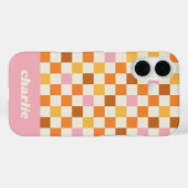 Trendy Retro Checkerboard Monogram Case-Mate iPhone Case (Achterkant (horizontaal))