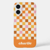 Trendy Retro Checkerboard Monogram Case-Mate iPhone Case (Achterkant)