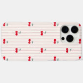 Trendy Retro Coquette Red Cherries Pinstripe Case-Mate iPhone Case (Achterkant (horizontaal))