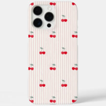 Trendy Retro Coquette Rode Kersen Pinstripe