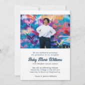 Trendy Retro Custom Twee Foto Afstuderen Aankondiging (Achterkant)