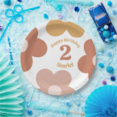 Trendy Retro Daisies Meisje Verjaardag Papieren Bordje (Feest)