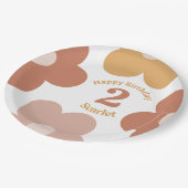 Trendy Retro Daisies Meisje Verjaardag Papieren Bordje (Gekanteld)