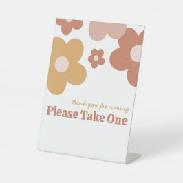 Trendy Retro Daisies Meisje Verjaardag Reclamebord Met Voetstuk