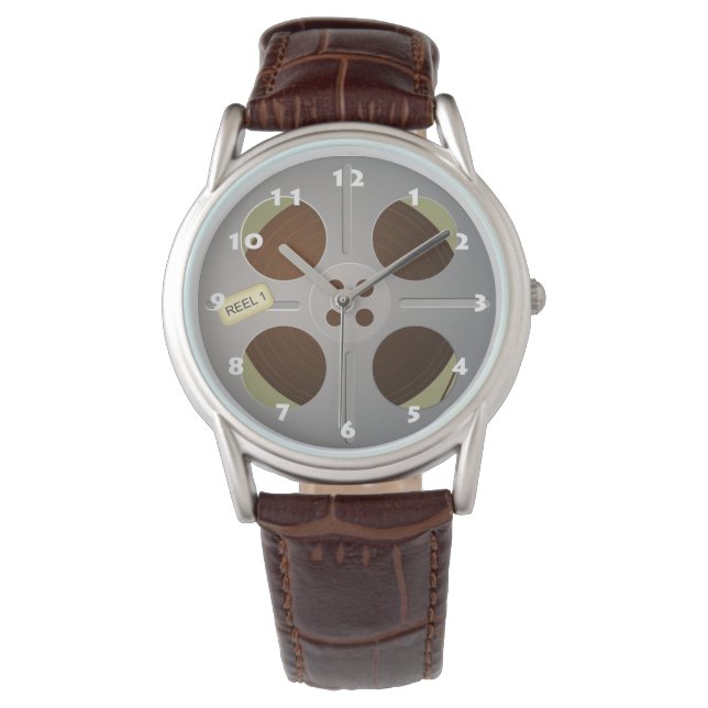 TRENDY RETRO FILM REEL MET WITTE NUMMERS HORLOGE (Voorkant)