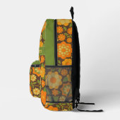 Trendy Retro Floral Pattern met name block Bedrukte Rugzak (Rechts)