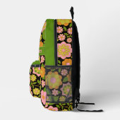 Trendy Retro Floral Pattern met name block Bedrukte Rugzak (Rechts)