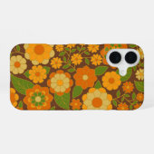 Trendy Retro Floral Pattern met name block iPhone 16 Hoesje (Achterkant horizontaal)