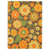 Trendy Retro Floral Pattern met name block Klembord (Achterkant)