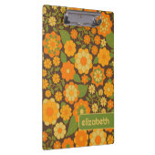 Trendy Retro Floral Pattern met name block Klembord (Rechts)