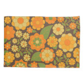 Trendy Retro Floral Pattern met name block Kussensloop (Achterkant)