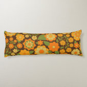 Trendy Retro Floral Pattern met name block Lichaamskussen (Achterkant)