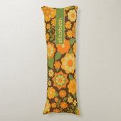 Trendy Retro Floral Pattern met name block Lichaamskussen (Voorkant Verticaal)