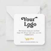 Trendy Retro Font Logo Business - Korting Notitiekaartje (Achterkant)
