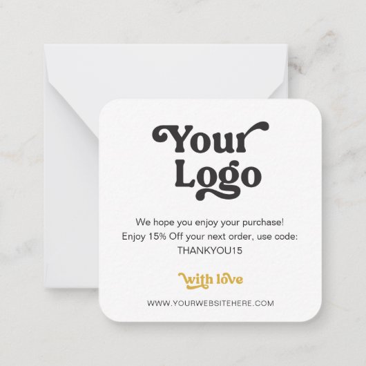Trendy Retro Font Logo Business - Korting Notitiekaartje (Achterkant)