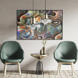 Trendy Retro Futuristic Marked Waves Art Patroon Poster<br><div class="desc">Mooie hedendaagse,  in reliëf gemaakte en glanzende vormende psychedelische golven. Kleurrijk ontwerp voor de moderne en heuptrendsetter,  of voor het industriële kunstmotief.</div>