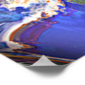 Trendy Retro Futuristic Marked Waves Art Patroon Poster (Hoek)