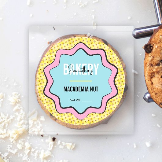 Trendy Retro Girly Catering Bakkerij Label