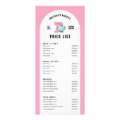 Trendy Retro Girly Roze Desserts Bakkerij Prijslij Reclamekaart (Voorkant)