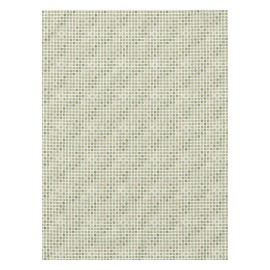 Trendy Retro Gold Blauwgroen Dot Pattern Tafelkleed (Voorkant)
