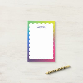 Trendy retro golvende rand kleurrijk post-it® notes