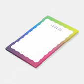 Trendy retro golvende rand kleurrijk post-it® notes (Schuin)