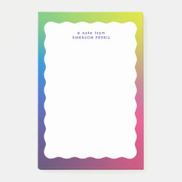 Trendy retro golvende rand kleurrijk post-it® notes