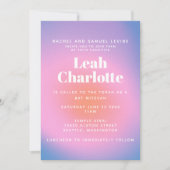 Trendy Retro Gradiënt Roze en Paarse Bat Mitzvah  Kaart (Voorkant)