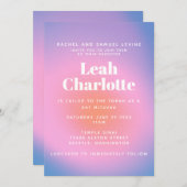 Trendy Retro Gradiënt Roze en Paarse Bat Mitzvah  Kaart (Voorkant / Achterkant)