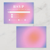Trendy Retro Gradiënt Roze en Paarse Mal RSVP Informatiekaartje (Voorkant / Achterkant)