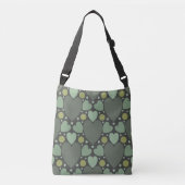 Trendy retro groen hart design crossbody tas (Voorkant)