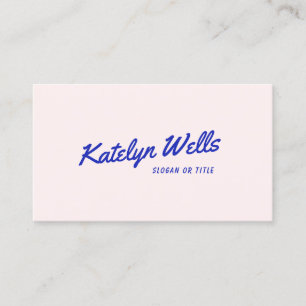 Trendy Retro Handgeschreven Typografie Roze Visitekaartje